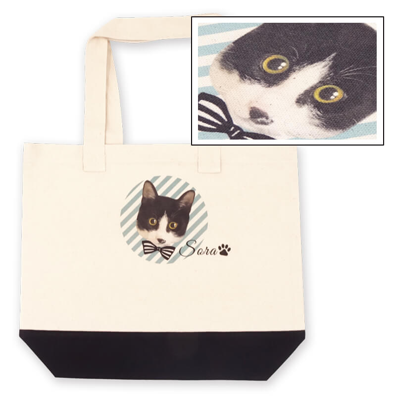 まん丸おめめの愛猫の写真でオリジナルバッグ