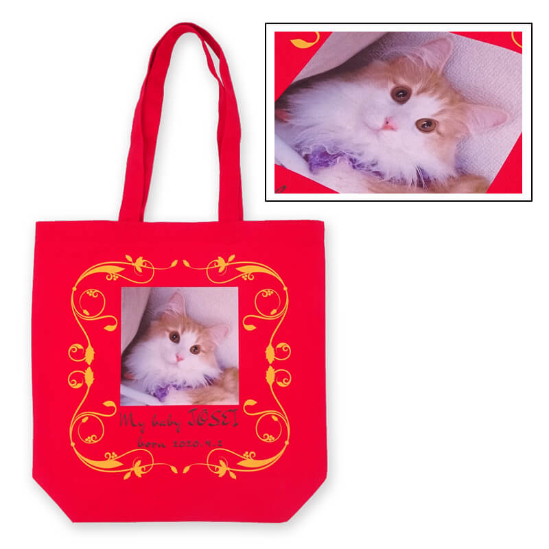 愛猫の写真で誕生記念バッグ製作